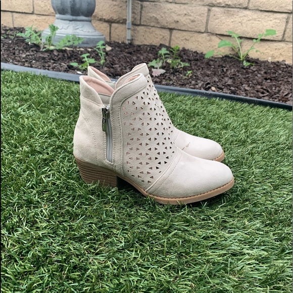 Sand Faux Suede Ankle Booties - Picture 5 of 6